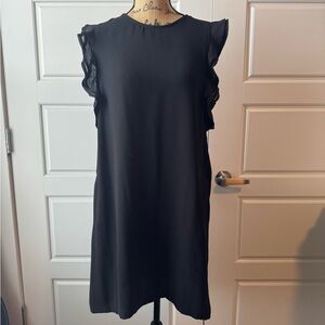 Jack by BB Dakota Black Ruffle Mini Dress with Pockets